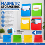 Magnetic Hanging Wall File Organizer, Wall Mounted Mail Paper Document Folder Holder,Magazine Rack for Office Home School
