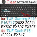 Keyboard Cover for ASUS TUF Gaming A15 A16 A17 A18 F15 F16 F17 FX507 FX607 FA608 FA808 FX608 Silicone Protector Skin Case 15 16