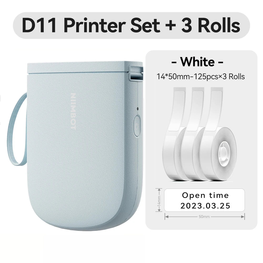 Niimbot D11 Mini Printer Wireless Phone Pocket Thermal Label Maker USB Rechargeable Inkless DIY Name Price Tag Sticker Machine