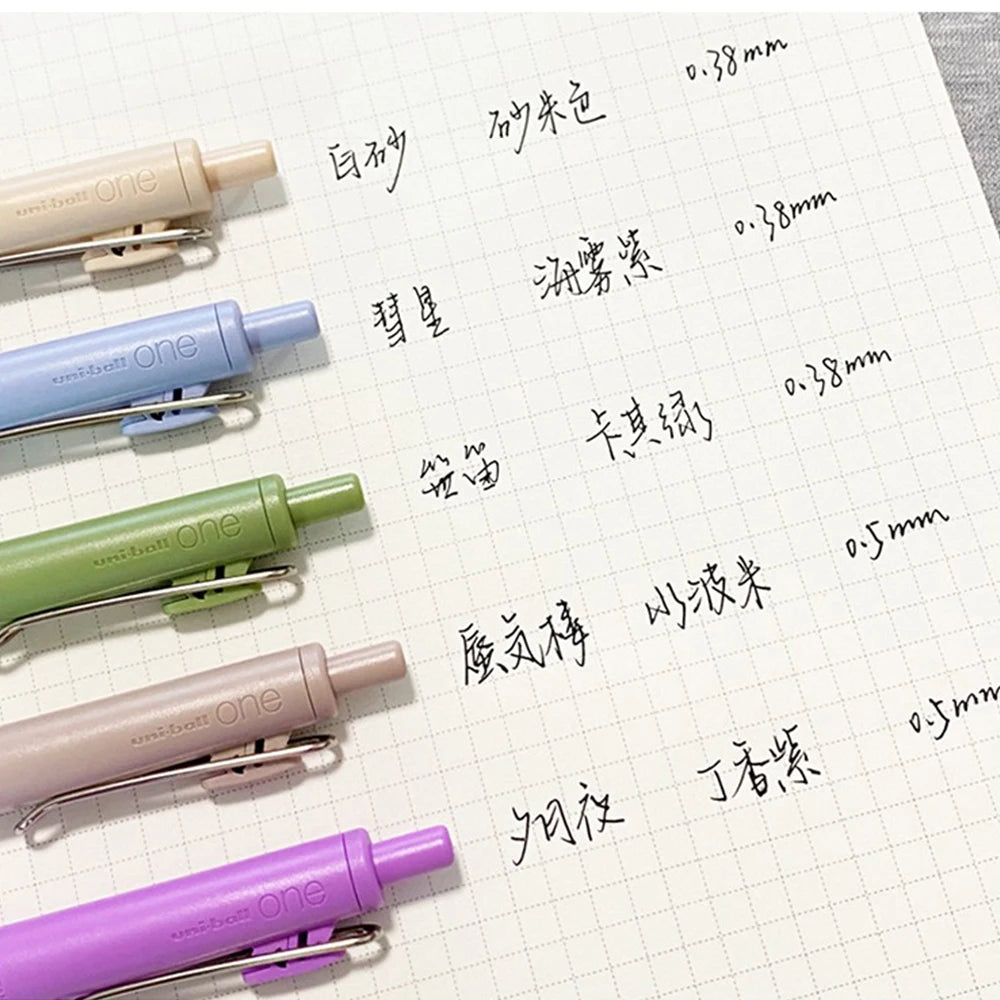 1+3 Refill Japan UNI Gel Pen Small Thick Core 0.38mm Smooth Quick Dry UMN-SF-38 Upgrade UniBall One Black School Supplies