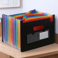 Durable Waterproof 13/25 Grid Accordion File Organizer Three-Side Sealed Flap Office Document Storage Bag