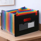 Durable Waterproof 13/25 Grid Accordion File Organizer Three-Side Sealed Flap Office Document Storage Bag