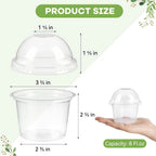 8OZ  Disposable Plastic Cups with Dome Lids Clear Dessert Cup Mini Parfait Appetizer Container for Ice Cream Cake Fruit Jelly