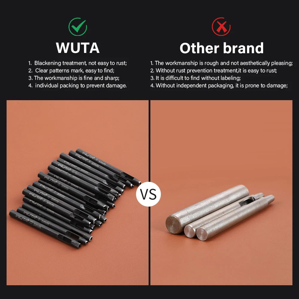 WUTA 5mm Flower Leather Belt Hole Puncher Leather Hollow Punching Tool DIY Craft for Leather Watch Band,Fabric,Plastic,Paper 1pc