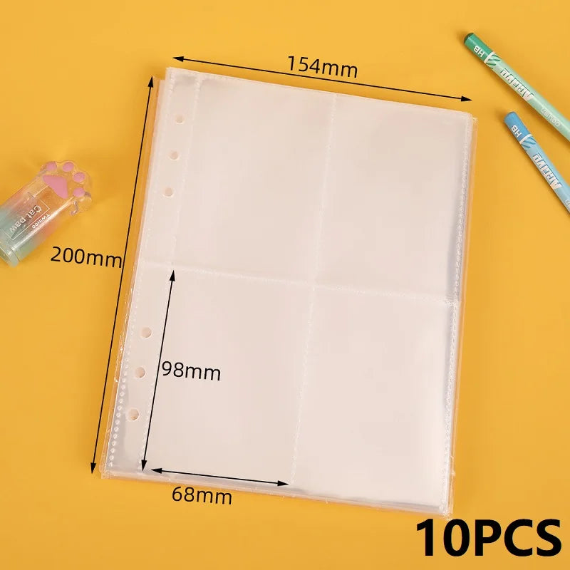 A5 Binder Cute Transparent Binder Notebook Filing Cabinet A5 Ring Pockets Leaf Filing Cabinet A5 Macaron Binder HYJ02
