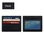 Minimalist Ultra-Thin Transparent ID Window Leather Card Holder – Unisex Compact Credit Card Wallet