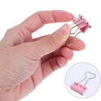 3Pcs Heart Pink Binder Clip Heart Shape Handle Metal Paper Clips  for Office School Home Supplies