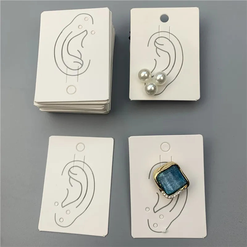 50pcs Earrings Jewelry Display Cards Kraft Paper Packing Tag for diy Jewelry Ear Bone Clip Nails Holder Hanging Retail Price Tag