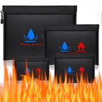 Fireproof Waterproof Document Bag with Zipper Closure for Certificates Money Cards Storage Home Office Travel Portable Organizer