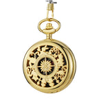 Multifunctional Pocket Watch Flip Open Survival Compass for Men Retro Hollow Out Pocket Watch Compass With Clasp Chain