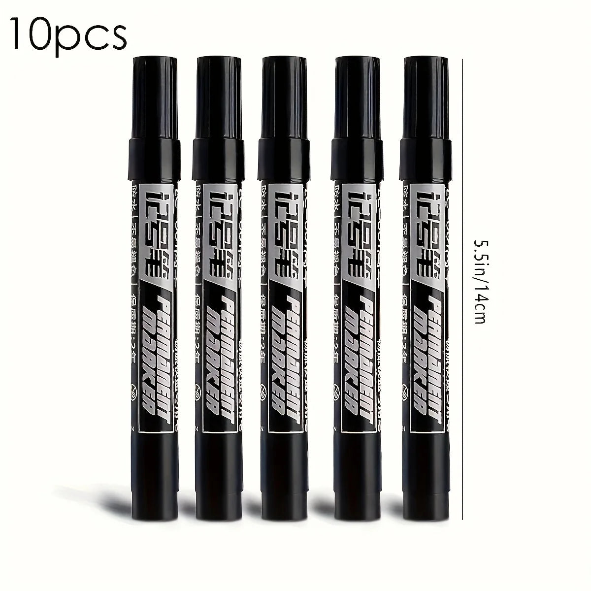 10pcs Permanent Marker Set, Waterproof Black Ink High-Capacity Oil-Based Office Supplies for  Office Supplies and Accessories