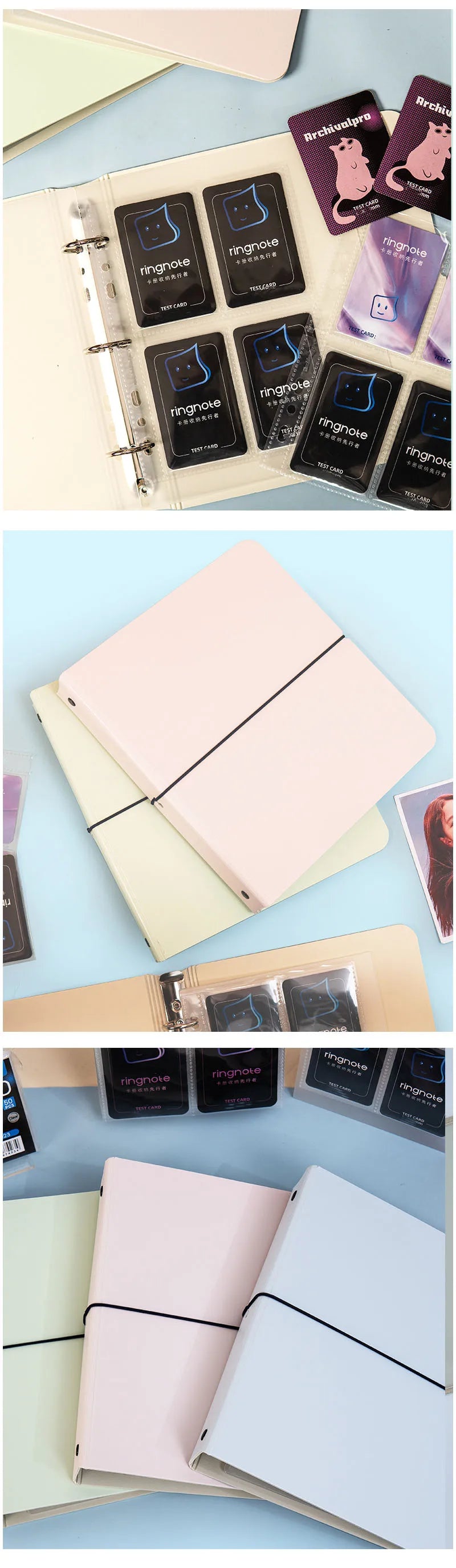 A5 3 Ring Binder Kpop Photocards Holder Photo Album Pocket Sleeves Clear Photo Card Collect Book Loose-leaf Binder Sheet Inserts