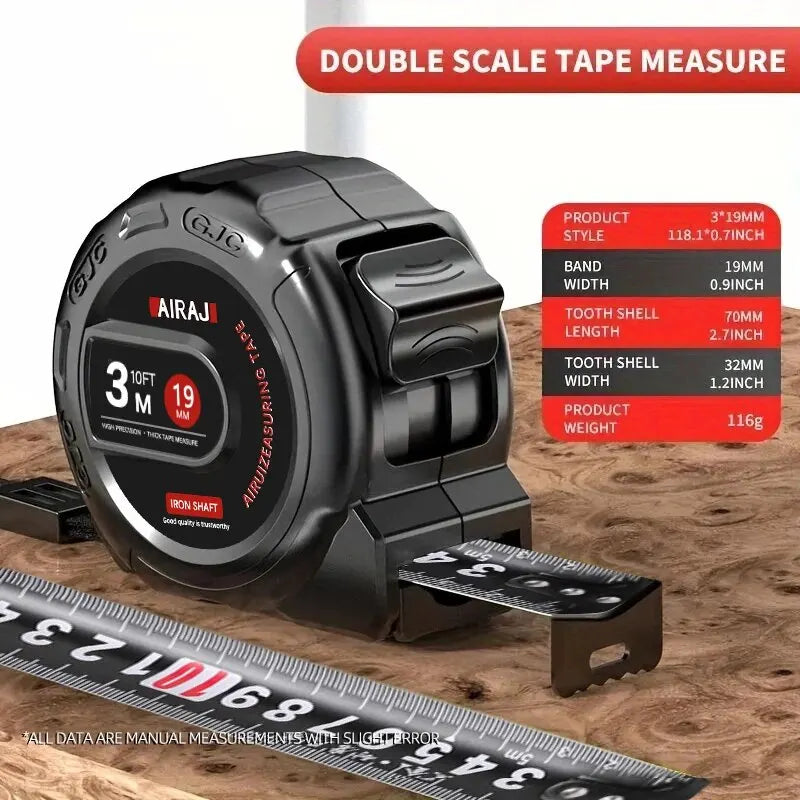 AIRAJ 7.5/5/3M Tape Measure High Carbon Steel Thickened Frosted Anti Drop Shell High-Precision Portable Manual Measuring Tool