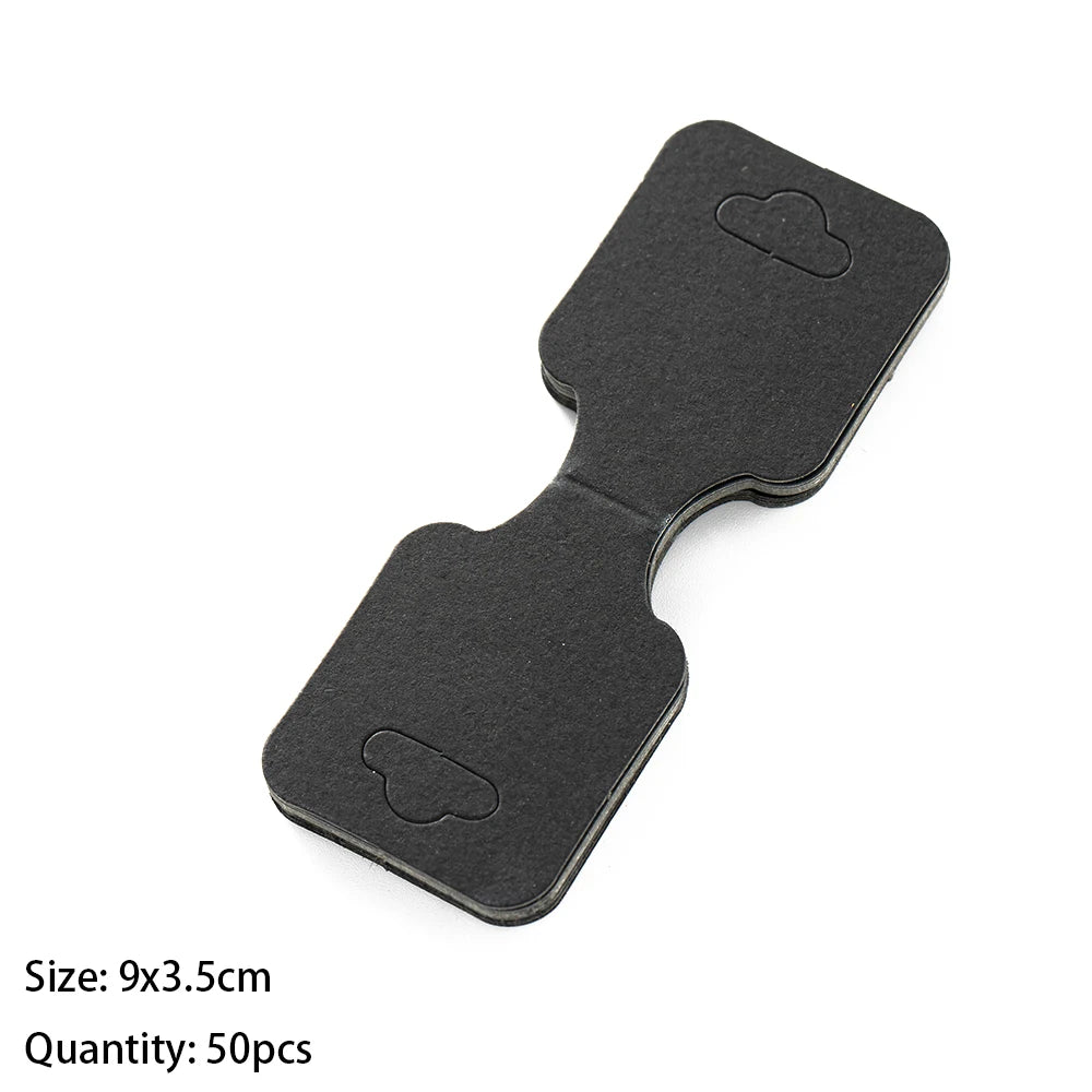 50Pcs Blank Necklace Bracelet Display Foldable Adhesive Price Tag Holder Cards Packaging For Jewelry Small Businesses Supplies