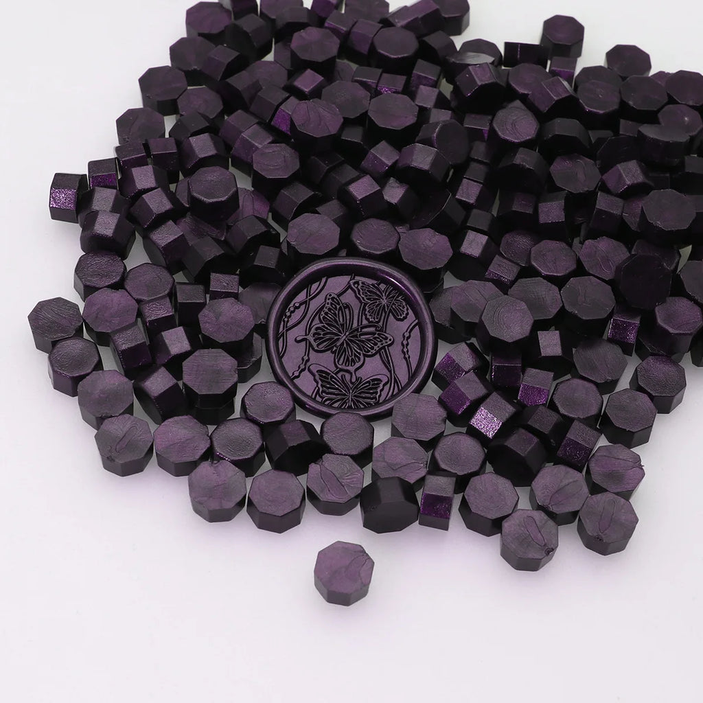 100pcs/bag Octagonal Sealing Wax Beads for Wax Stamps is Suitable for Wedding Invitations, Envelope Cards, Christmas Gift