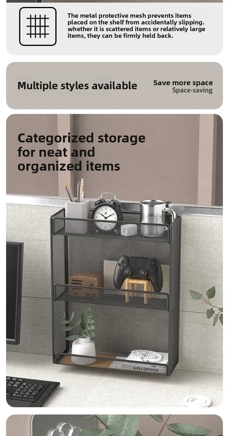 5 Pocket Mesh Hanging Wall File Organizer, Wall Mounted Mail Paper Document Folder Holder,Magazine Rack for Office Home School.