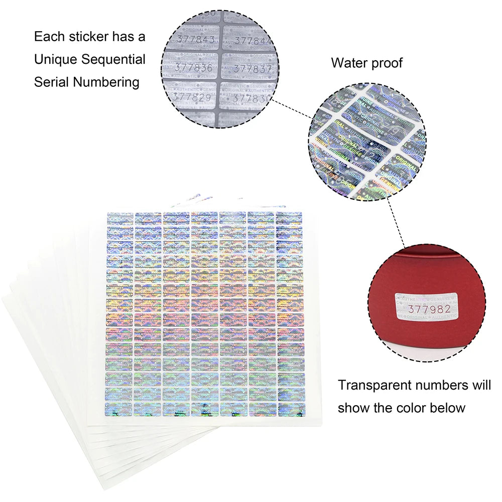 280pcs, Hologram Tamper Proof Stickers，Security Sealing Label ，Warranty Void Sticker， Unique  Serial Number， 20x10mm