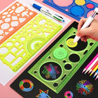 Geometry Spirograph Drawing Stencils Set Painting Template Art Crafts Creative Teenager Educational Toy Variety of Flowers Ruler
