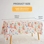 1pc / 6pcs Disposable Rectangle Birthday Tablecloth, 137x274cm Multicolor Happy Birthday Star Plastic Thickened Table Covers