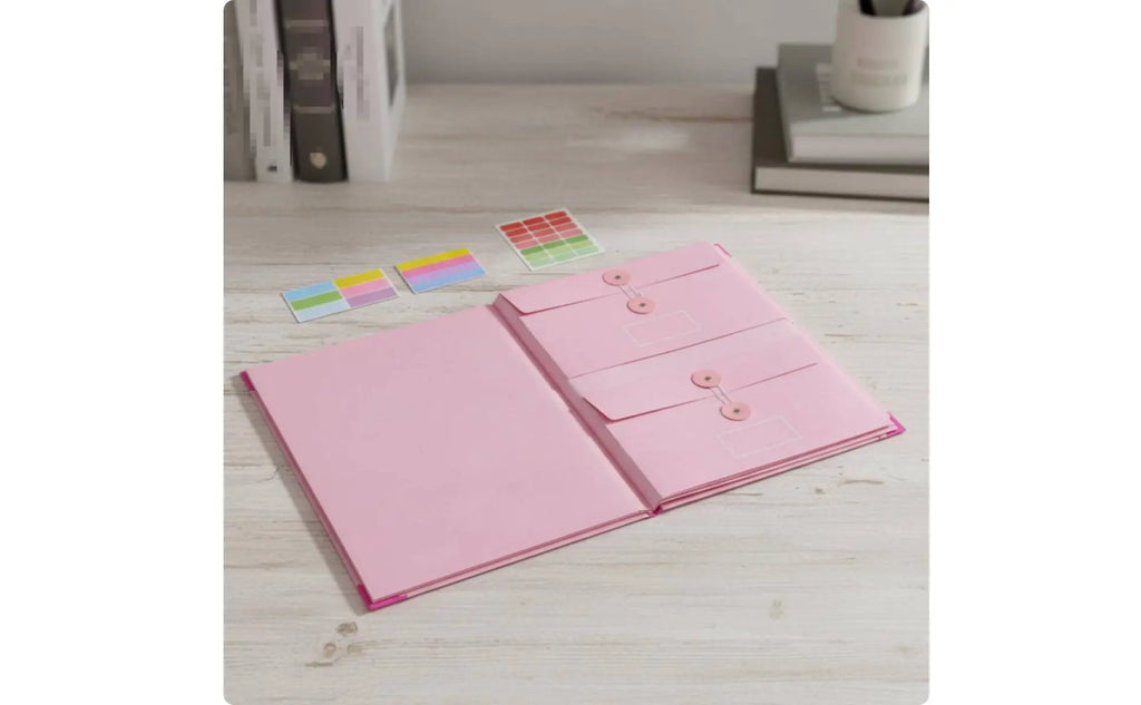 Manila Pocket Binder Multiple Pockets Expanding File Folder Expanding Document Organizer Easy to Organize Office Storage