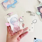 Kpop Card Holder Keychain Sleeve Clear Acrylic Badge ID Holder Idols K-pop Album Binder Photo Frame