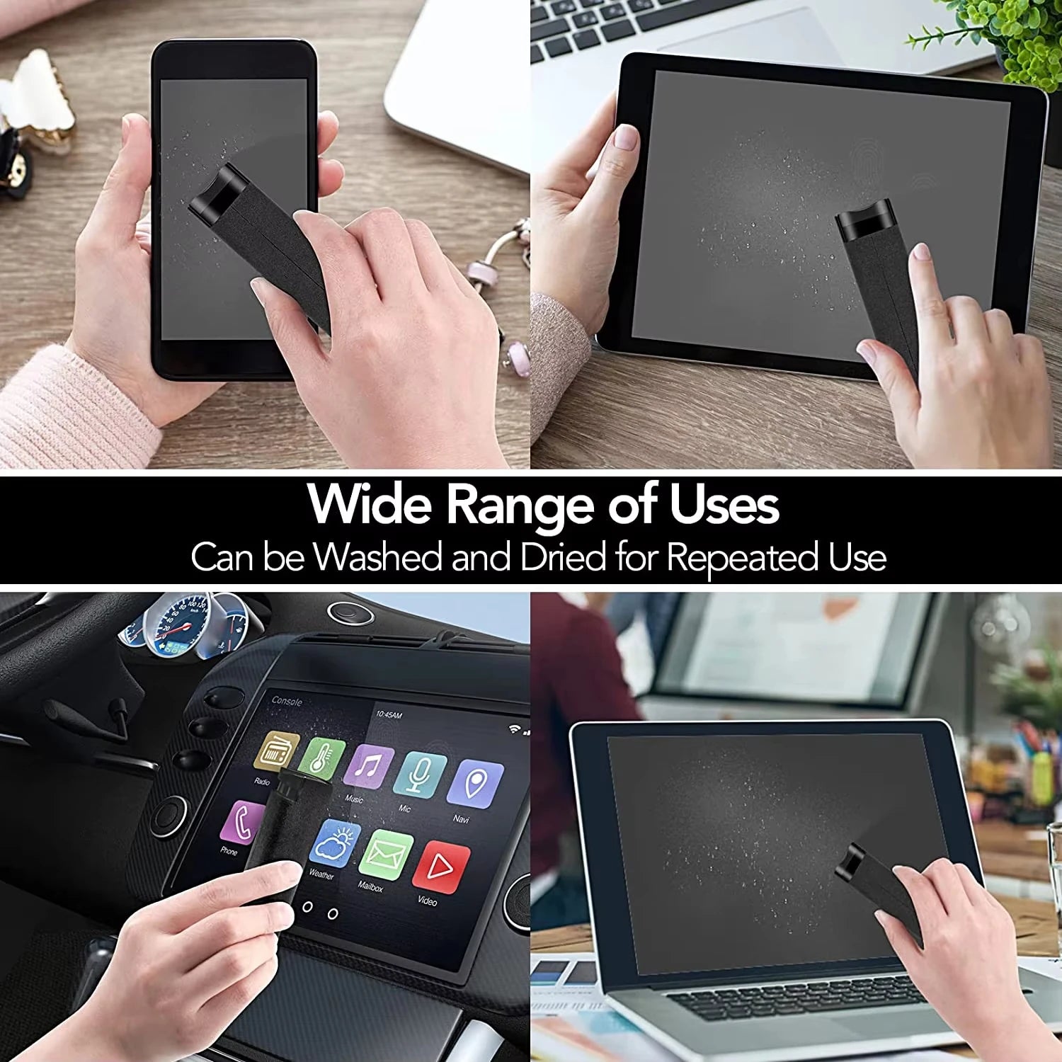 1/2/3pc 2 In 1 Screen Cleaner Spray Portable Tablet Mobile Phone Touch Screen Microfiber Cloth Dust Removal Cleaning Tool