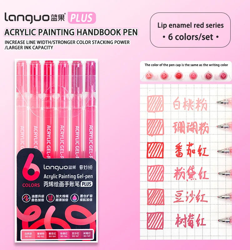 Languo 6/24/36/54/72/90 colors Acrylic Painting Handbook Pens Multi-Color Gel Pen Student Neutral Pen Writing Marker Stationery