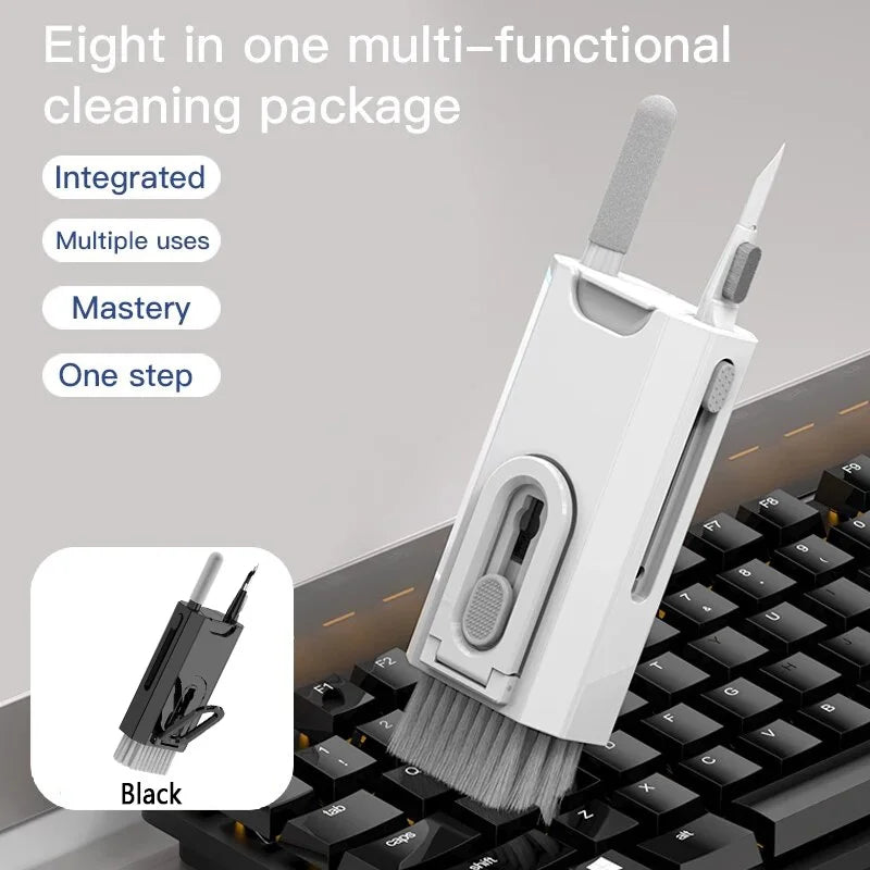 8 In 1 Cleaning Kit Keyboard Cleaner For AirPods Camera Phone Cleaning Tool Keycap Puller Set Screen Brush Earphone Cleaning Pen