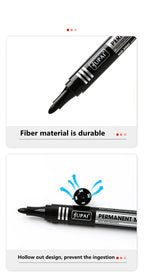3/6Pcs/Set Permanent Marker Pen Fine Point Waterproof Ink Thin Nib Crude Nib Black Blue Red Ink 1.5mm Fine Color Marker Pens