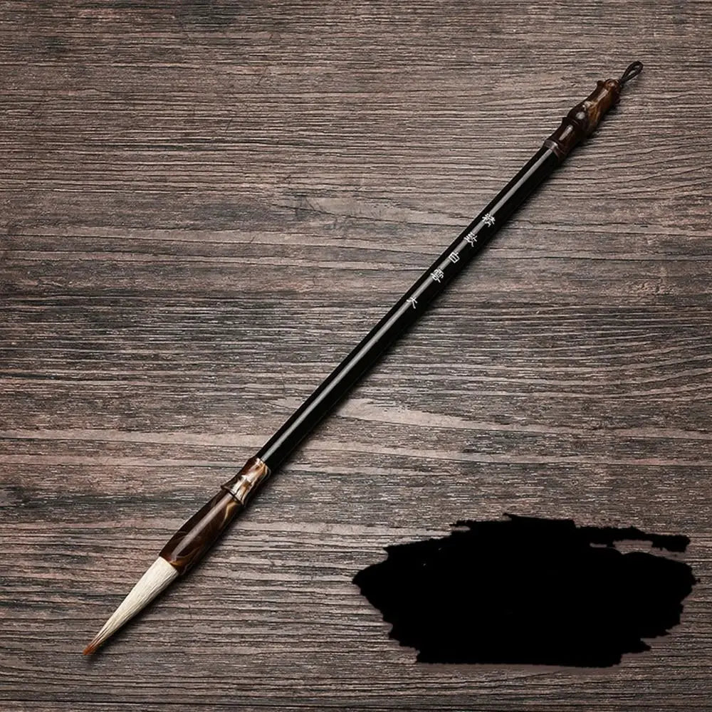 Ancient Oil Watercolor Chinese Calligraphy Brush Wolf Hair Wood Scriptures Writing Brush Oil Painting Art Paint Brush Artist