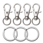 10/20Pcs Swivel Clasps Set Lanyard Snap Hooks with Key Chain Rings Keychain Clip Hooks for DIY Necklace Bracelet Chain Supplies