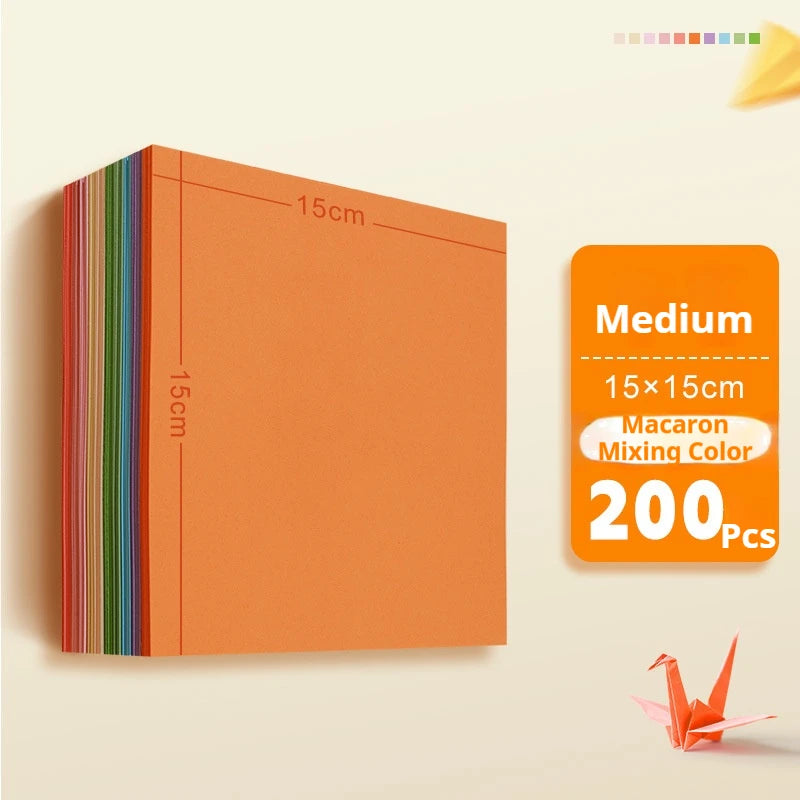 100/200/300pcs Square Origami Paper Double Sides Solid Color Folding Paper Multicolor Kids Handmade DIY Scrapbooking Craft Decor
