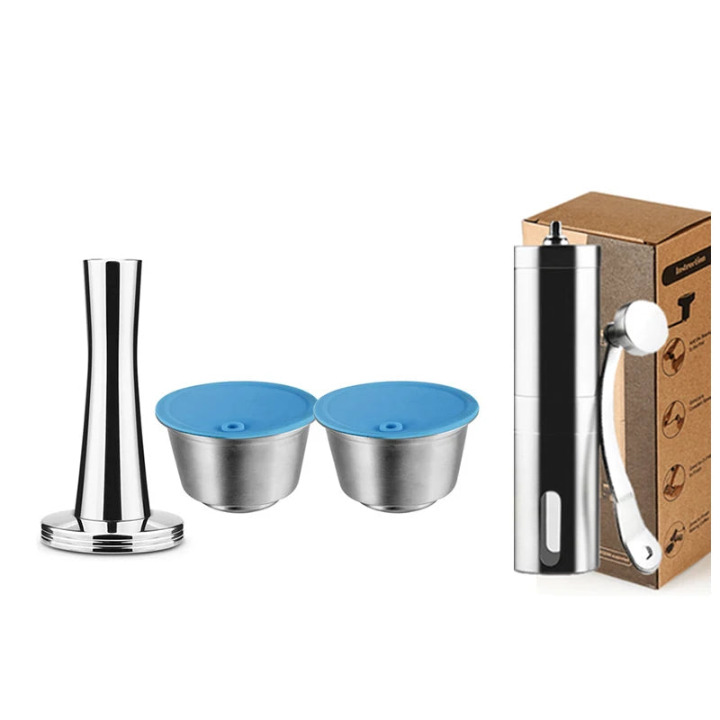Refillable For Dolce Gusto Capsule Silicone Sleeve Stainless Steel Metal Dolci Gusto Coffee Maker Coffee Scoop Tamper i Cafilas