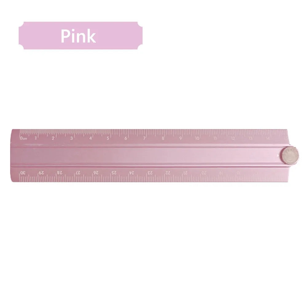 High Quality 30cm Folding Ruler Aluminum Alloy Multifunctional Stationery Ruler Drawing Measuirng Tool Metal Ruler Students