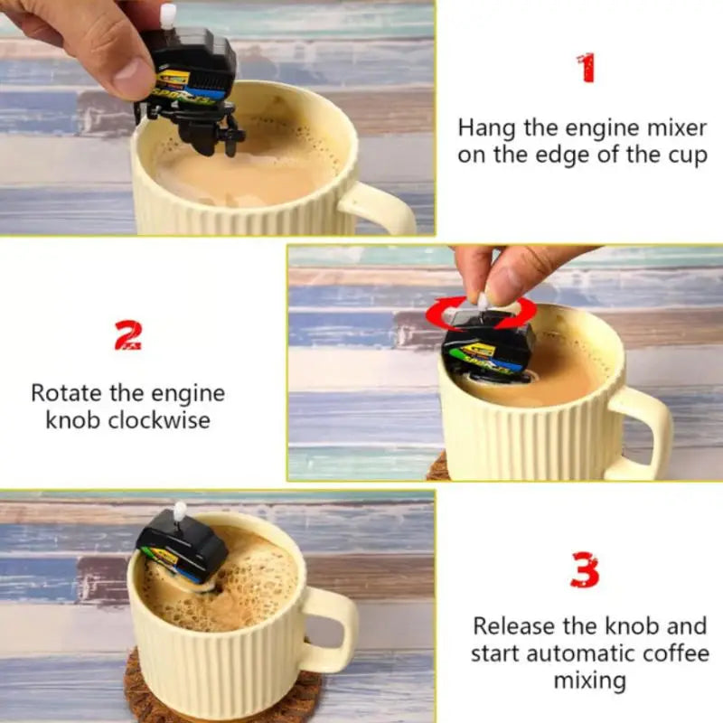 Coffee Stirrer With Stainless Steel Clip Propeller Penetrates Deeply Mixing Boat Motor Coffee Stirrer Mug Attach Coffee Mixer