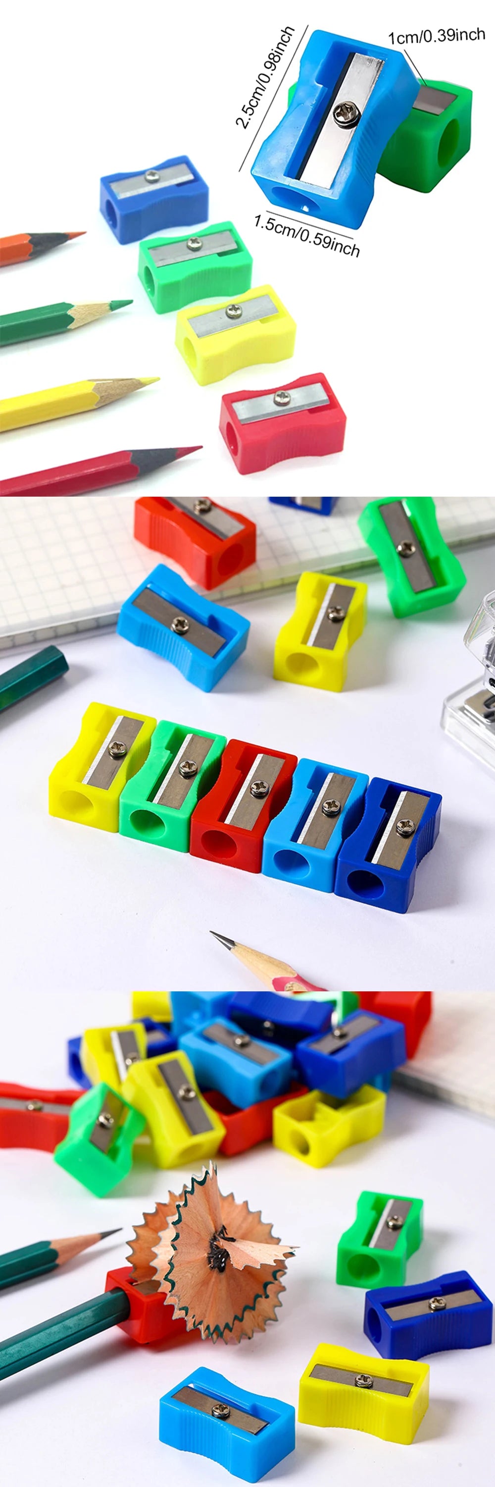 5/10/20PCS Pencil Sharpener Random Mixed Color Plastic Single Hole Manual Pencil Sharpeners Useful Stationery Student Favors ZYF