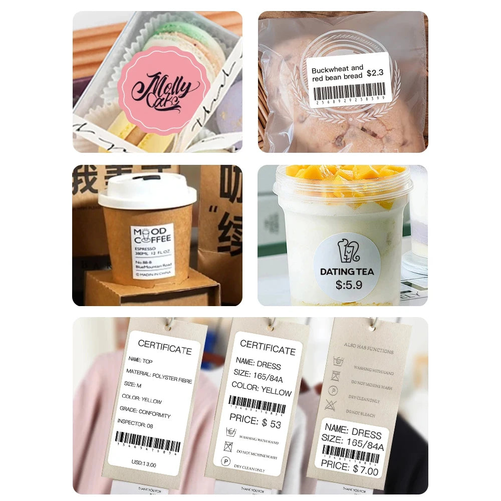 Original Niimbot B21/B3S/B1/B203 Colorful White Transparent Label Sticker  Self-adhesive Waterproof  Price Tag Thermal Paper