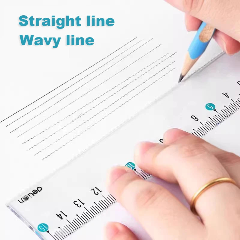 Deli Transparen Soft Ruler Set 4 in 1 Plastic Rulers for Student Drawing Mathematical Geometry School Stationery Curve Ruler