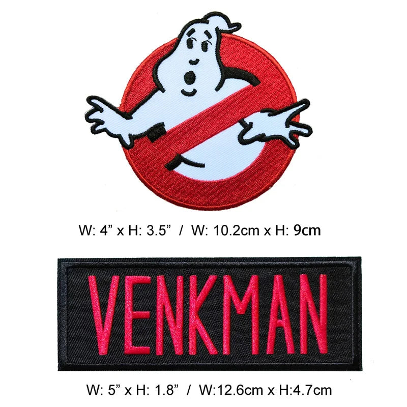 VENKMAN STANTZ SPENGLER ZEDDEMORE Embroidered iron on patches Name Tag Fabric Application for Clothing Accessories Badge DIY