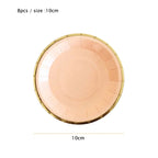 10cm Mini Plate Party Paper Plates Disposable Tableware Birthday Party wedding Decor kids Party Supplies Pink Small Plates 8pcs