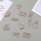 50/20pcs Love Diamond Crown Envelope Stationery Photo Tickets Office Supplies Metal Book Paper Clip Paperclips Mini Binder Clips