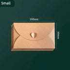 50pcs Japanese Kraft Paper Heart Envelopes - Vintage Ins Aesthetic for Couples Love Letters, European Style Creative Pouch