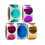 250pcs/Roll color Embosser Sticker Embossing Stamp,Customize Blank Embosser Seal labels Business Sticker Reward Party Favors