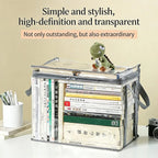 Large capacity foldable storage box student dormitory classroom book storage box transparent waterproof home book box.