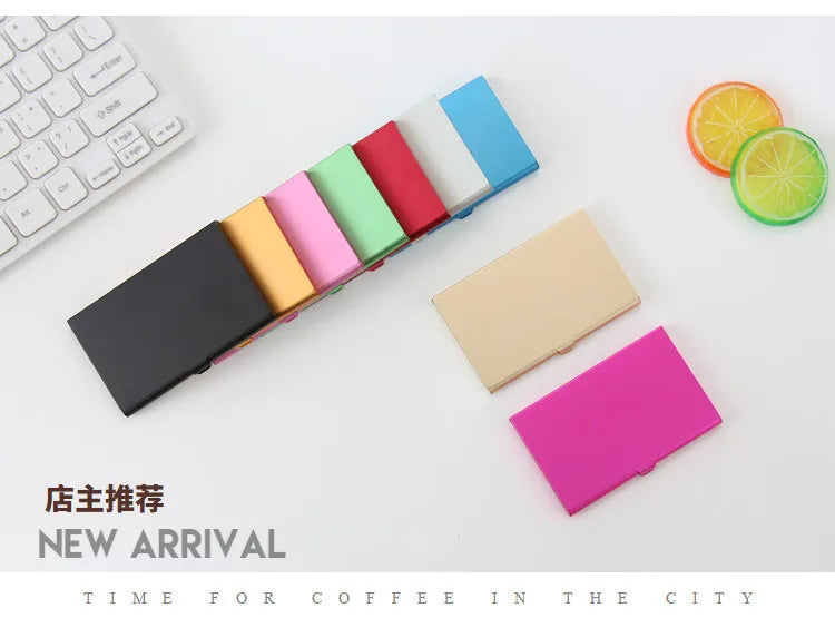 Business Aluminum Alloy Business Card Box, Portable and Portable, Credit Card Box, Colorful Metal Small Business Card Holder