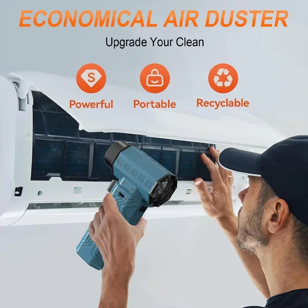 New 900000RPM Powerful Air Blower 10000MAH 600g Thrust 198km/h Wind Brushless Mini Turbo Fan Duster Leaf Removal Dryer Computer