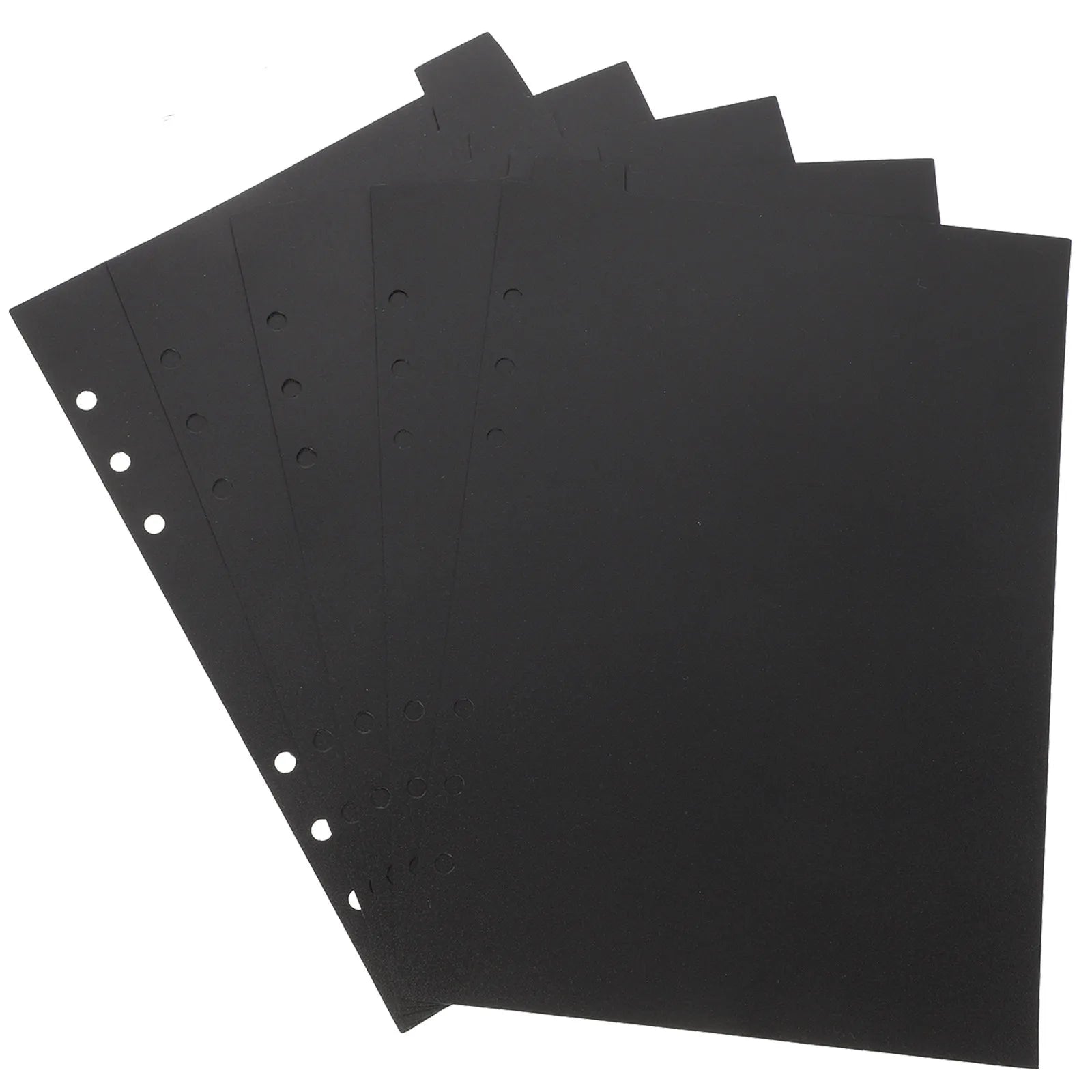 5Pcs A5 Black Page Dividers with Tabs for 6 Ring Binder Sturdy Plastic Index Dividers Binder Organizer for Planner Notebook File