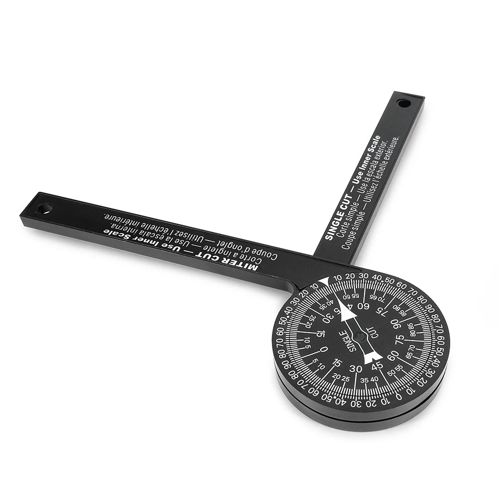 Woodworking Scale Mitre Saw Protractor 360° Angle Level with Pencil Carpenter Angle Finder Measuring Ruler Meter Gauge Tools