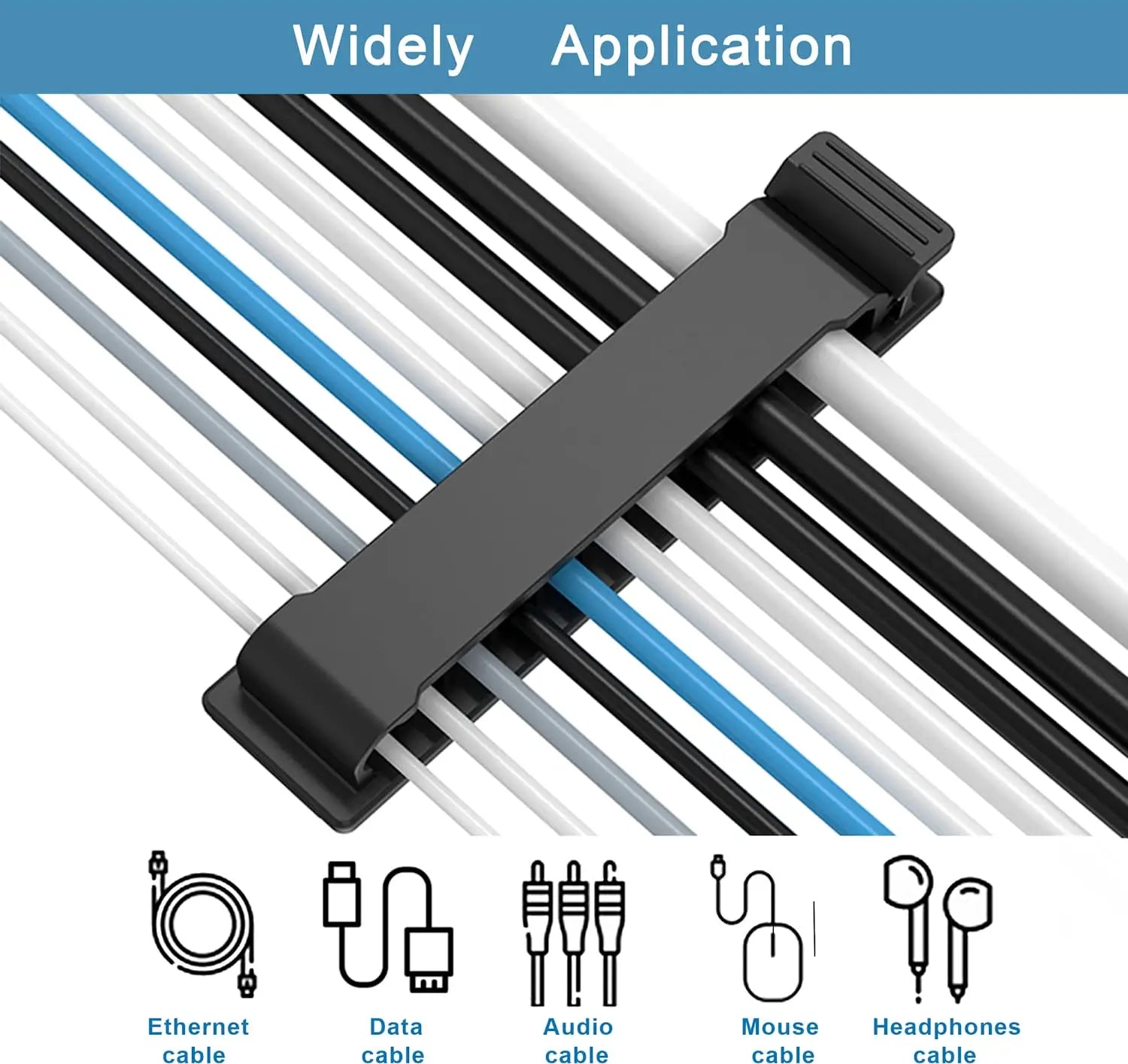 Cable Organizer Self Adhesive Cable Clips USB Cable Management Clamp Car Home Desk Wall Cord Holder Charging Wire Winder Manager