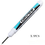 5/10PCS/Set 0.7mm 20mm Long Nib White Marker Pens Multi-Purpose Deep Hole Quick-drying Carpenter Oily Pen for Bathroom Wood